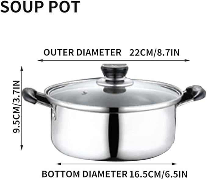 Solid 5 Piece Stainless Steel Pan Frying Pan Set Pressure Cooker Cooking Stew/Pot Milk Steamer/Soup Pot Kitchen Pan Set
