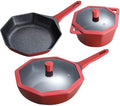 Octagonal Non-Stick Cookware Set with Medical Stone Coating Scratch Resistant Induction &amp Gas Stove Compatible
