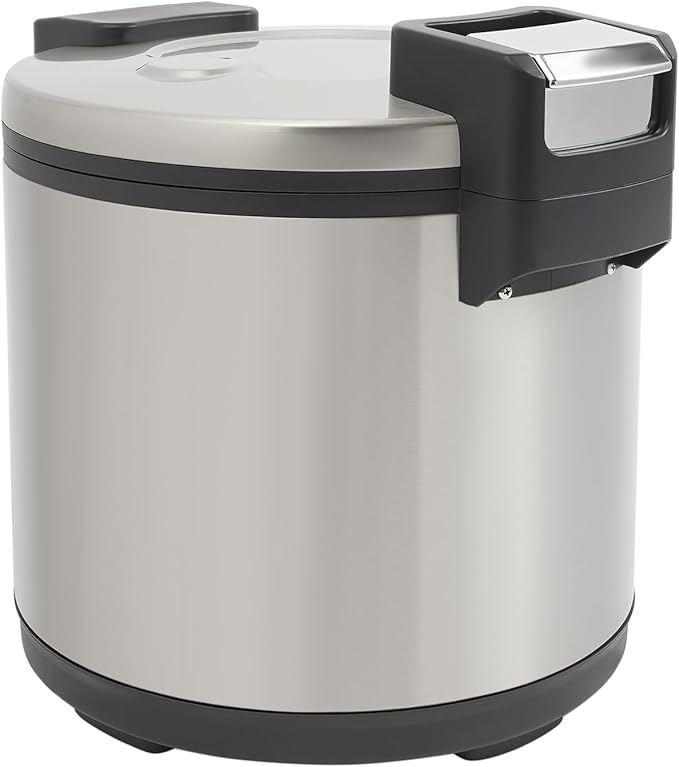 Electric Rice Warmer19L/20Qt Stainless Steel Rice Pot Warmer Food Warmer Pot with Rice SpoonCommercial Large Rice Warmer Insulated Rice Pot for Restaurants Rice Porridge Soup (B Style)