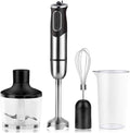 Hand Blender Smart Stick 600W 2 Speed and Turbo Mode Handle with Whisk Chopper/Grinder Bowl and Beaker/Measuring Cup