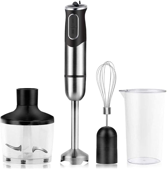 Hand Blender Smart Stick 600W 2 Speed and Turbo Mode Handle with Whisk Chopper/Grinder Bowl and Beaker/Measuring Cup
