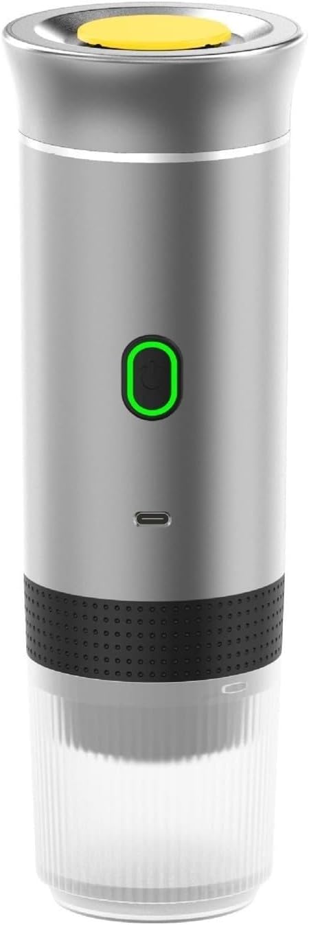 3-in-1 Portable Electric Coffee Maker - 20Bar Espresso Machine for Capsule &amp Powder - Ideal for Camping Office and Travel(Sliver)