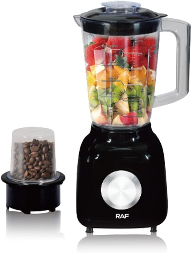 Plastic Fruit Mixer Blender Black Household Semi-Automatic with Grinder Attachment