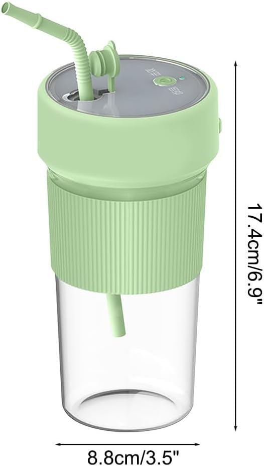 Portable Blender Cup 14Oz Mini Juicer Blender with 6 Blades Rechargeable Handheld Blender for Office Gym Travel