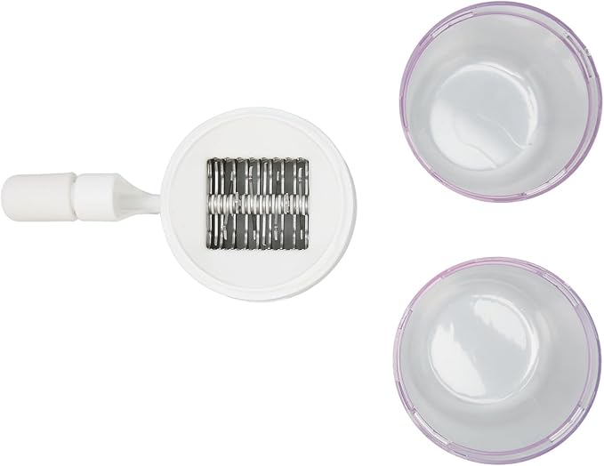 Yuecoom Stainless Steel Blades Nut Chopper Manual Grinder with Hand Crank for Garlic White