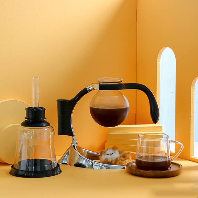 JITEM Cafetera Syphon Coffee Maker Japanese Style Vacuum Glass Siphon Pot Percolators 3 Cups Glass Tabletop Siphon Coffee Maker 500ml for Coffee or Tea