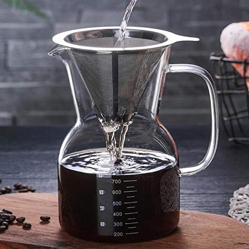 Coffee Press Glass Coffee Pot with Stainless Steel Filter Drip Brewing Coffee Pot Dripper Barista Pouring on Coffee Machine Pots
