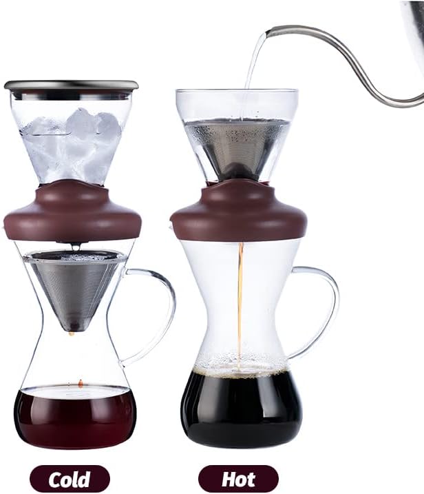 Deluxe Cold Brew Coffee Maker with Removable Stainless Steel Filter (Hot/Cold Coffee Brew 14oz)