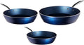 Luxurious Non-Stick Ceramic 3 Piece Blue Hammered Cookware Set Lightweight Scratch-Resistant Dishwasher Safe Oven Safe up to 500°F Suitable for All Stove Types