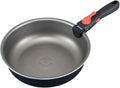 Eyedia Frying Pan 10.2 inches (26 cm) Deep Type Induction Compatible For Both Tabletop Pots Detachable Handle Diamond Coated Pan Diamond Treatment Removable Handle Fry Frying Pot Navy Blue