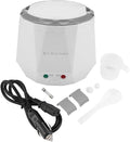 Electric Rice Cooker Portable Electric Car Truck Food Steamer Mini Travel Rice Cooker 12V 100W 1.3 L Portable Meal Heater Food Warmer(White)(White)