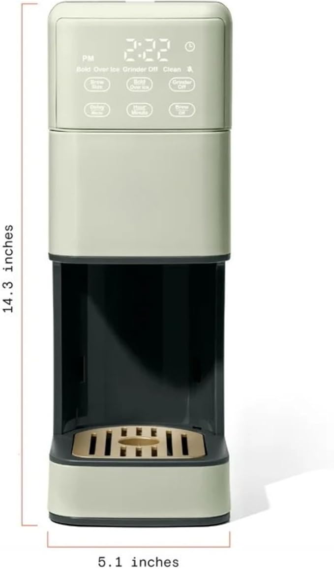 Programmable Single Serve Coffee Maker with Integrated Burr Grinder Touch Controls Fresh Custom Brew Compact Design Easy to Use