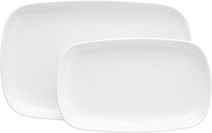 Fortessa Cooper Melamine/Outdoor 2 Piece Platter Set 2 piece Platter Set White