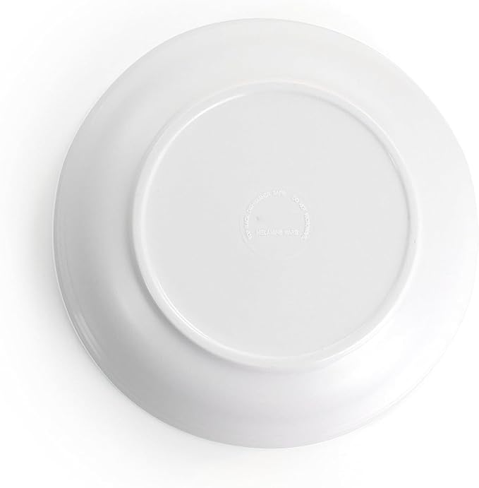 12 Piece Lightweight Melamine Dinnerware Set – Shatter-Resistant Dish Set for 4 with Plates and Bowls – Outdoor &amp Indoor Unbreakable Dinnerware (White)