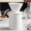 Coffee Press Ceramic Dripper 1-2 Cups Drip Filter Pot Pour Over Coffee Maker with Separate Stand for Filte 500ml Pots (White Filter Set)