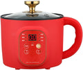 GRFIT Electric Cooking Machine 1.7L Rice Cooker Mini Soup Pot Food Steamer Multi-Function Wok Hot Pot Porridge Maker (Color : Red Smart)