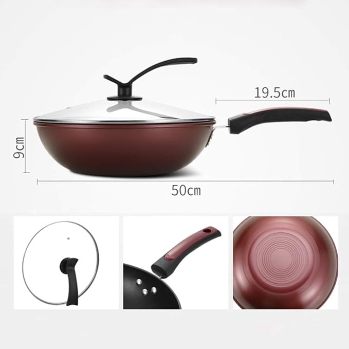 Cooking Pot Low Oil Fume Cooking Non-Stick Cookware Set Combination 3-Piece Wok Soup Pot High Temperature Pot Set Suitable for Induction Cooker Gas Stove Etc. vision
