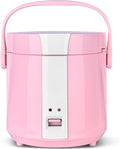 Small Rice Cooker with Steamer- Mini Rice Cookers 1.2L Make Rice and Steam Healthy Food and Vegetables for 1-2 People (Pink)