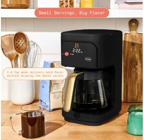 12-Cup Programmable Coffee Maker by Drew Barrymore Bold Strength Options Auto Shut-Off (Black Sesame)