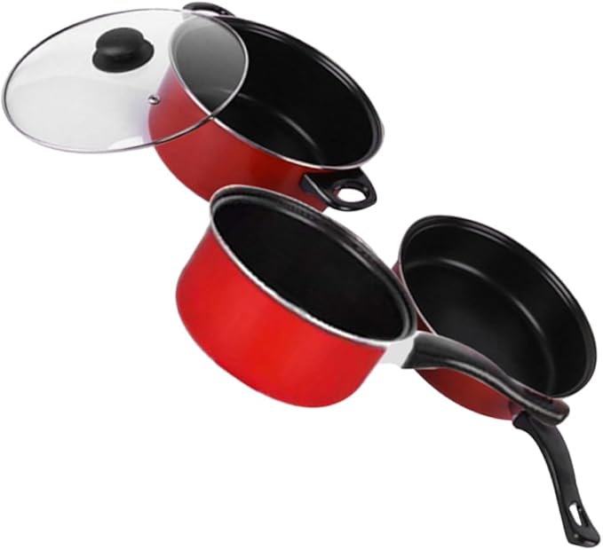Zerodeko 3Pcs Non Stick Cooking Pan Set Versatile Kitchen Utensils for Daily Use Includes Frying Pan Soup Pot and Milk Pan Cooking Accessories for Home Chefs