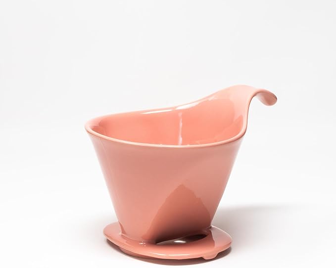 Zero Japan - Bee House Pour Over Coffee Dripper - Lead-Free &amp Cadmium-Free Ceramic Coffee Maker with Elegant Peek Hole Drip Cone Brewer Coffee Gifts Brewing Accessories - Coral Pink Standard Si