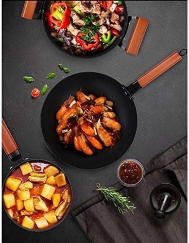 RUVOO Cookware Set Pots and Pans 4pcs Cookware Set Soup Pot Frying Pan Wok Milk Pan Kitchen Cooking Pot Set Induction Cooker Non-Stick Pan Saucepan Kitchen Cooking Set