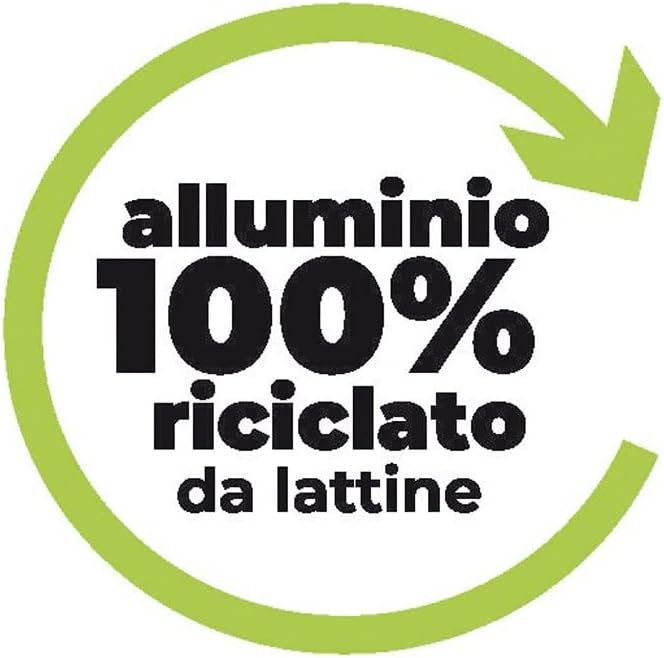 Moneta GEA Minispace Battery 6 Pieces with Removable Handle 100% Recycled Aluminium Also for Induction. Made in Italy