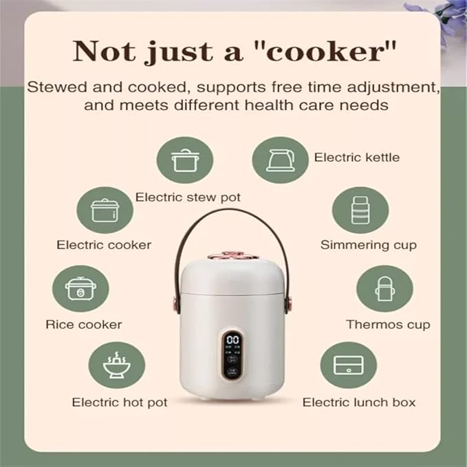 HBJWOV Mini Rice Cooker Portable Rice Cooker Electric Heating Rice Box Rice Soup Porridge Cooking Machine Electric Stew
