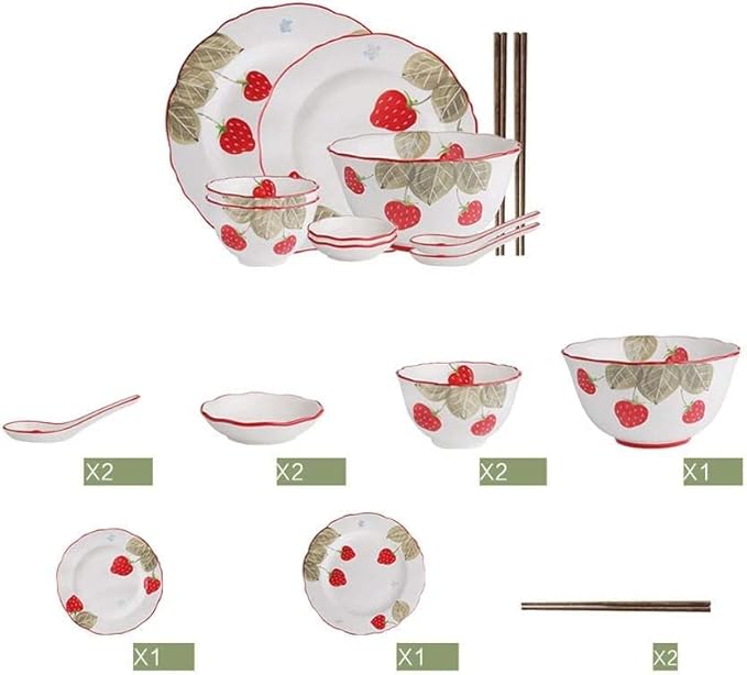 Dinnerware Set Luxury Family Dinner Service SetCeramics Dinner SetKitchen and DiningServiceCreativity Kitchen Dinnerware Set PlatesDishesBowlsPlates and Bow(9 Piece Set)