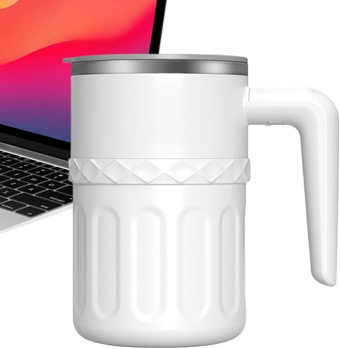 Magnetic Stirring Cup - Automatic Rechargeable Mixer Tumbler Smart Temperature Display Mug with Lid Self Stirring Drink Blender Portable Coffee Milk Cup for Travel Office Kitchen Home Camping