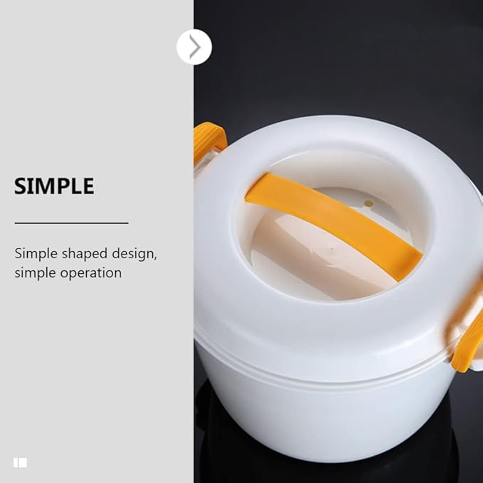 Luxshiny Microwave Rice Cooker 2-Cup Portable Rice Container Food Steamer for Home Cooking Soups Stews Pasta Compact Yellow Kitchen Appliance