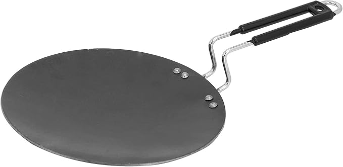Theglobalstore stainless Steel Iron Tawa Black Kitchen Essentials Cookware Chapati Tawa 1 Piece