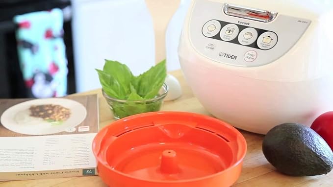 Tiger JBV-A18U-W 10-Cup (Uncooked) Micom Rice Cooker with Food Steamer &amp Slow Cooker White