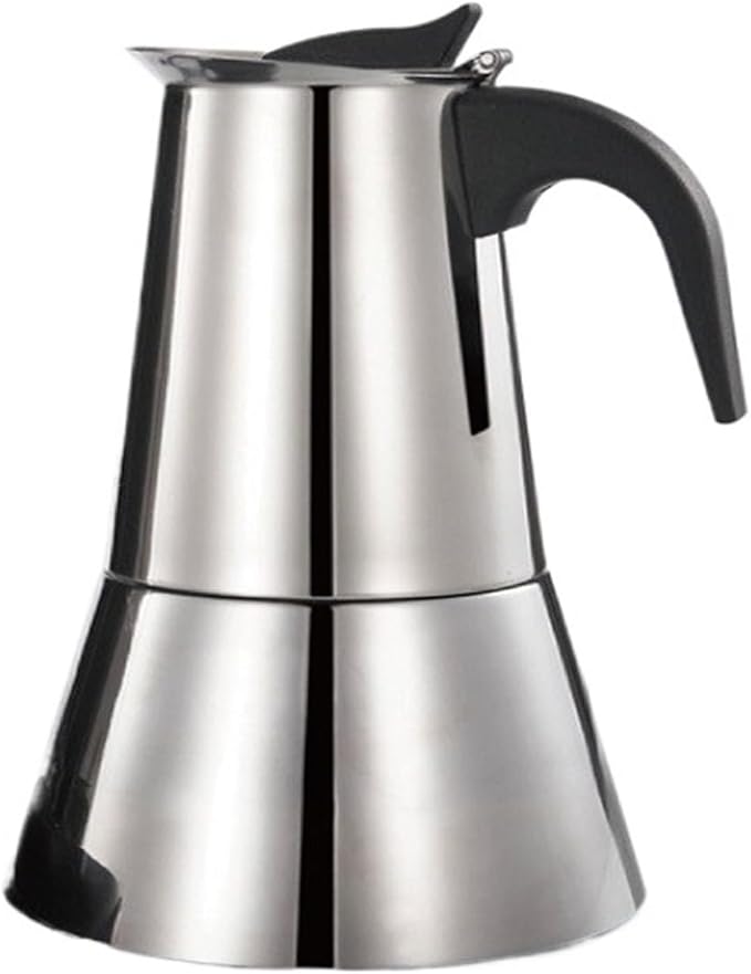 110V/220V Electric Coffee Maker 304 Stainless Steel Mocha Pot 300ml Percolator For Home Silver(110V Silver)