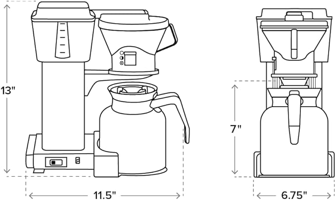 Technivorm Moccamaster 79212 KBTS Coffee Brewer 32 oz Polished Silver