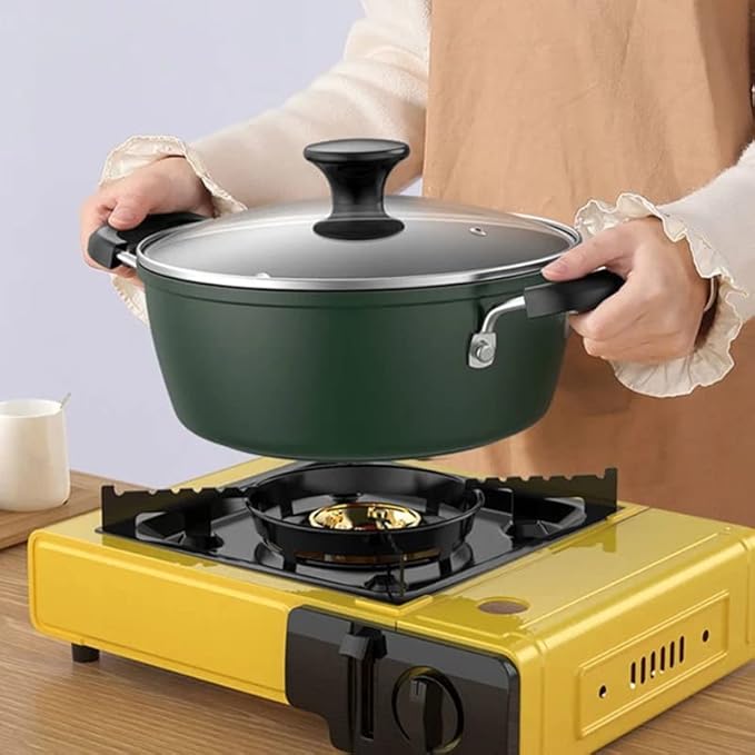 JSEIAJB Soup Pots Large non Stick Soup Pots Glass lid Kitchen Cookware Set(30CM)