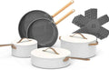 12pc Ceramic Non-Stick Cookware Set (White Icing)