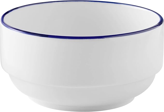 12-Piece Blue Rim Stoneware Dinnerware Set