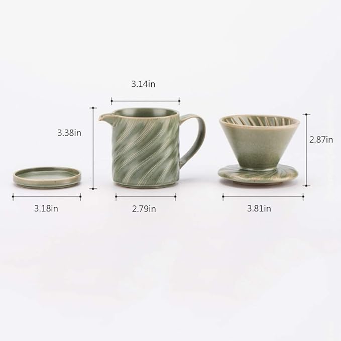 Pour Over Coffee Maker Dripper and Coffee Mug Brew Set Bone China