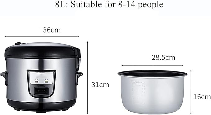 Rice Cooker Commercial Non-Stick Large Rice Cooker Automatic Insulationfor HotelsRestaurants Canteens for 8-40 People (18L) ()