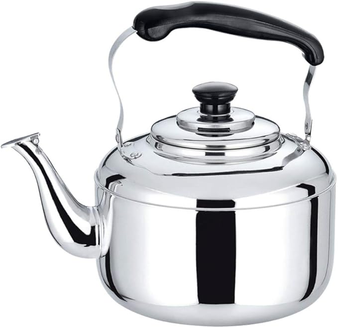 Glass Coffee Maker Water Bottle Metal Glass Coffee Pot Teapot for Stovetop Water Pouring Kettle Coffee Kettle Pour Over Teakettle for Home Household Heating Water KettleSilver-20x12.2x24cm