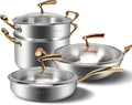 Stainless Steel Cookware Set Wok Frying Pan Milk Pan Frying Pan Steamer Non Stick Kitchen Pot Set Kitchen Tool