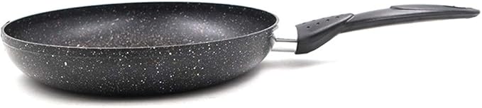 7Pcs Cookware Set Black Granite Fry Pan Souce Pot Milk Pot Glass Cover Non-Stick Induction&ampGas Cooker