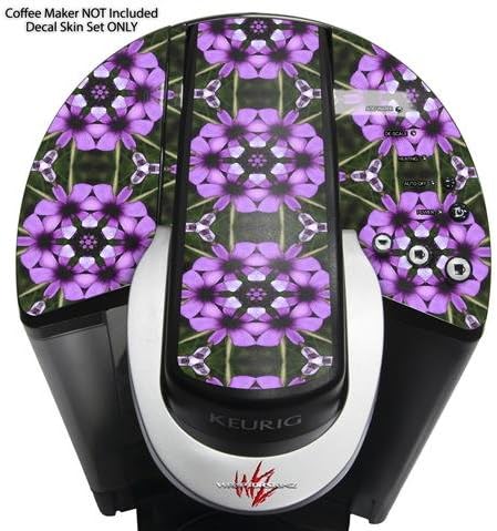 Decal Style Vinyl Skin compatible with Keurig K40 Elite Coffee Makers Floral Pattern Purple (COFFEE MAKER NOT INCLUDED)