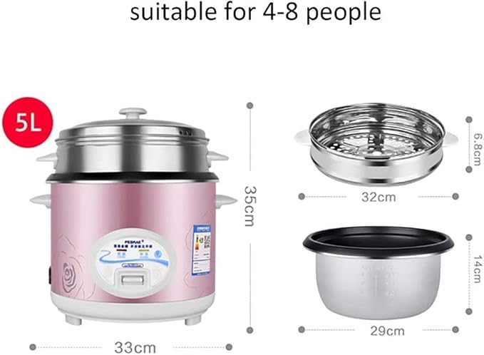 Rice Cooker and Steamer Household Non-Stick Rice Cooker Warm Function for 1-8 People (4L700W) ()