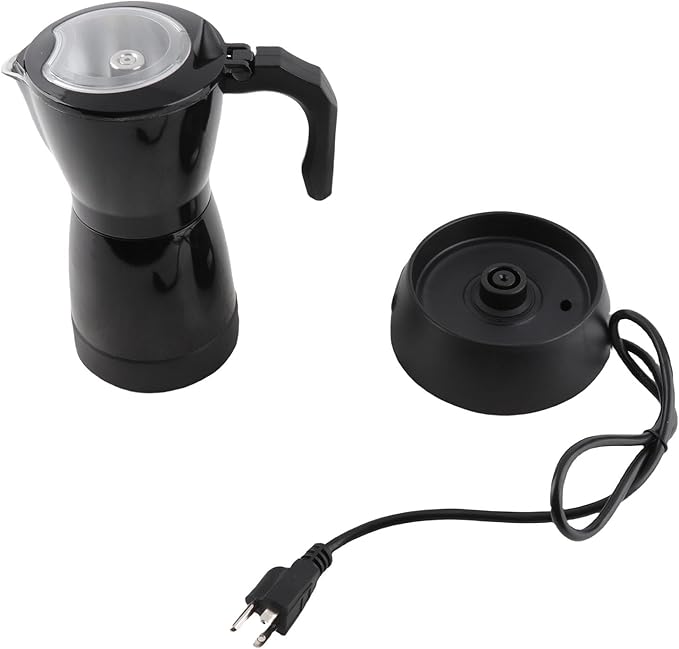 Italian Pot Electric Coffee Maker 300ML Fine Holes Pot 550W 6 Cup Camping with Aluminum Alloy Design Ideal for Home Office &amp Travel