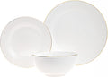 Godinger Dinnerware Set Plate Bowl Saba Gold- Service of 6