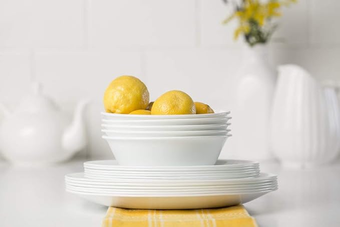 Corelle Livingware 18-Piece Dinnerware Set Winter Frost White Service for 6 (1088609)