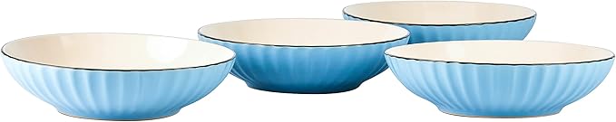 Osita Strip Stoneware 20pc Dinnerware Set Blue