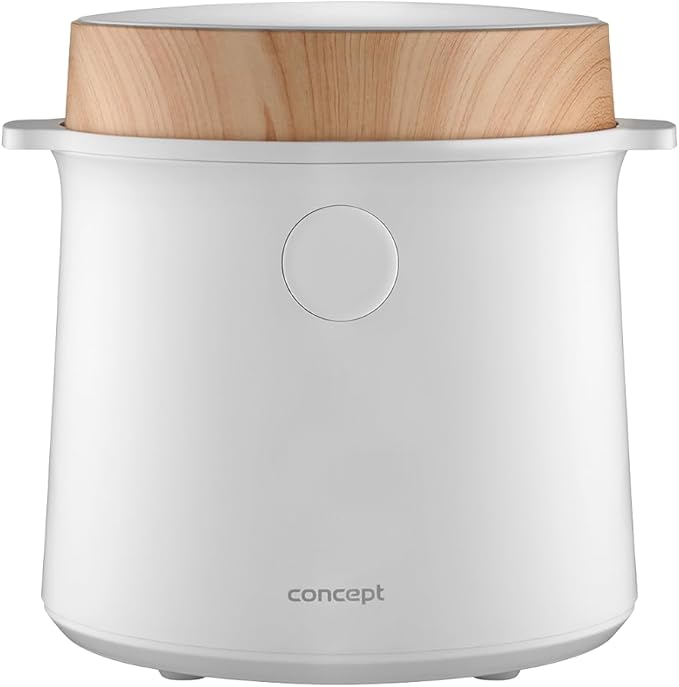 Concept RE3030 Multifunctional Rice Cook Cooker 1.5L | 9 Programs | LED Touch Screen - Heat Keeping Function and Integrated Timer | Healthy Steam Cooking | Wood White